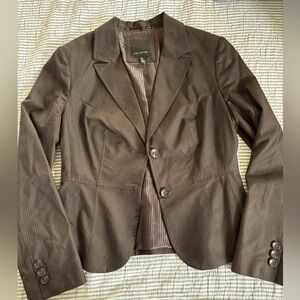 The Limited Chocolate Brown 3 Piece Pinstripe Suit